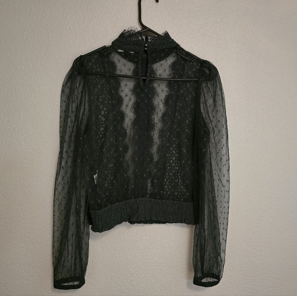 Haute Monde Tops - Haute Monde Dark Green Lace Blouse